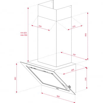 Campana decorativa vertical Teka DLV 98660 TOS (112930033) en Cristal Gris, de 90cm a 696 m³/h | Función FreshAir  | Clase A+ - 14