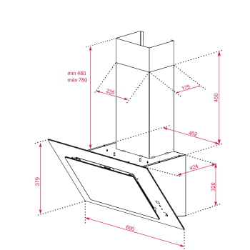Campana decorativa vertical Teka DVT 68660 TBS (112930039) en Cristal Negro, de 60cm a 698 m³/h | Sistema aspiración Dual y Perimetral "Contour"  | Clase A+ - 12