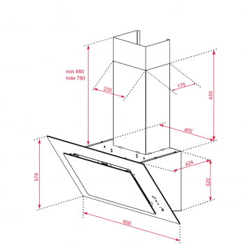 Campana decorativa vertical Teka DVT 68660 TBS (112930040) en Cristal Blanco, de 60cm a 698 m³/h | Función FreshAir | Sistema aspiración "Contour"  | Clase A+ - 13