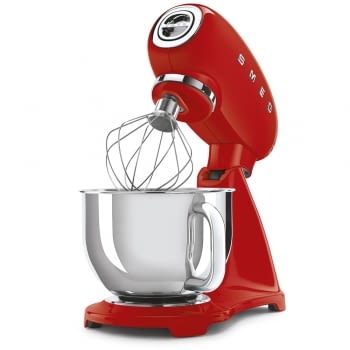 Robot de cocina SMF03RDEU SMEG Rojo de 800 W, con Sistema Planetario | Motor Direct drive | 10 velocidades variables | Capacidad cuenco bol 4,8L - 3