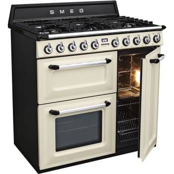 Cocina Victoria Smeg TR93P Crema de 90 cm, Encimera de Gas con 6 Quemadores de Gas y 3 Hornos Termoventilado con limpieza Vapor Clean | Clase A - 3