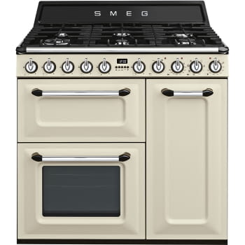 Cocina Victoria Smeg TR93P Crema de 90 cm, Encimera de Gas con 6 Quemadores de Gas y 3 Hornos Termoventilado con limpieza Vapor Clean | Clase A - 4