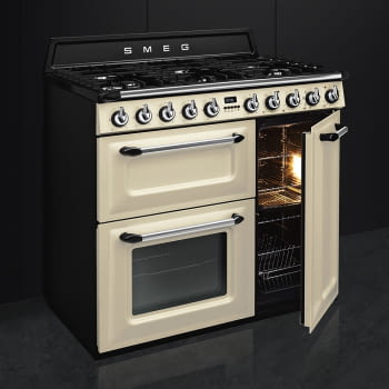 Cocina Victoria Smeg TR93P Crema de 90 cm, Encimera de Gas con 6 Quemadores de Gas y 3 Hornos Termoventilado con limpieza Vapor Clean | Clase A - 7