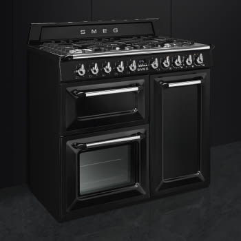 Cocina Victoria Smeg TR103BL Negra de 100 cm, Encimera de Gas con 6 Quemadores y 3 Hornos Termoventilados | Clase A - 2