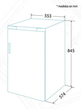 Congelador Table Top para encimera Edesa EZS-0811 WH | 845 x 553 x 574 mm | Clase F - 3