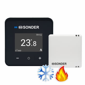 Sonder CronoTermostato Wifi Siesta 105 Hilar Color Negro| Termostato Programable para Caldera y Aerotermia | Conexión Hilar Tradicional