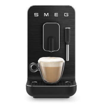 Cafetera Smeg Full Black BCC02FBMEU 50'Style con Vaporizador y Molinillo Integrado | 8 funciones y función vapor | Sistema Anti-Goteo | 100% Automática