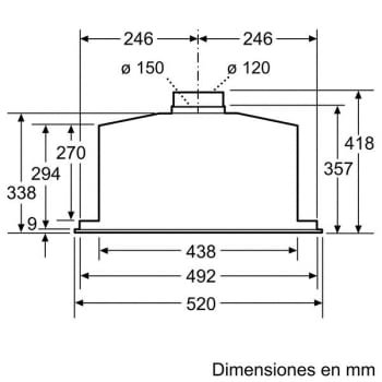 Grupo Filtrante Bosch DHL585B Inoxidable de 52 cm a 650 m³/h | Clase C | Serie 6 - 8