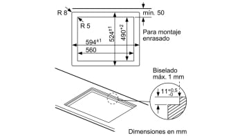 Placa de Gas Balay 3ETG663HB Cristal Negro | 60cm | Gas Butano | 3 fuegos con 1 Wok de doble llama | Gas Stop | Autoencendido  integrado - 3