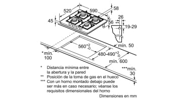 Placa de Gas Balay 3ETG664HB Cristal Negro | 60cm | Gas Butano | 4 fuegos | Gas Stop | Autoencendido integrado - 2