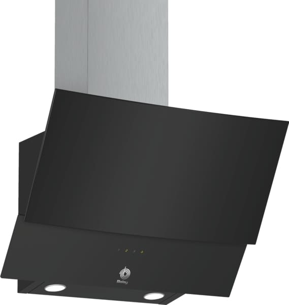 Campana decorativa Balay 3BC565GN | Cristal Negro | 60cm | Máx. 593 m³/h | 67 dB | 3 potencias | inclinada |Clase C