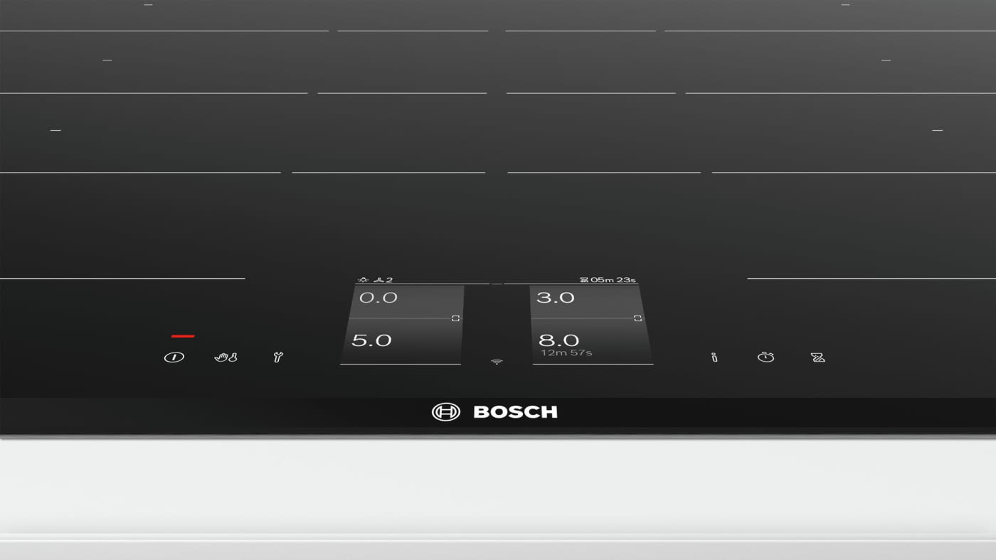 Placa flex Inducción BOSCH Serie  8, Placa inducción, 80 cm, negro, con  perfiles PXY875DC1E — Zurione