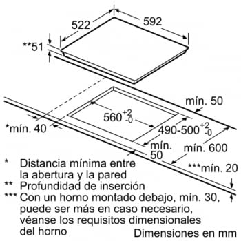 Placa de Inducción Balay 3EB969AU |60 cm | Gris Antracita | Flexible de 2 Zonas | Biselada | Zona Flex Inducción - 7