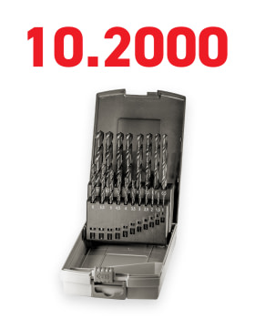 10.2000 Set Drills D:1-10 x 0.50  DIN338 HSS Black HVA