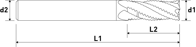 Set 91.7612 Rough end mill d: 4-5-6-8-10-12