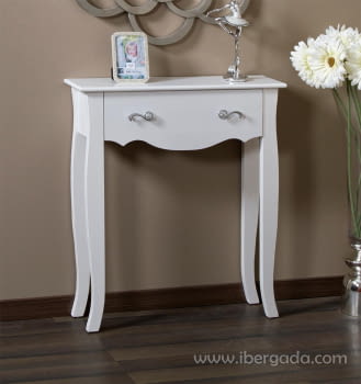 Consola Estrecha 1 Cajón Blanca (70x20x80)