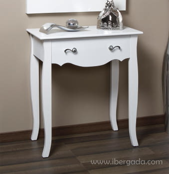 Consola Pequeña 1 Cajón Blanca  (70x33x80)