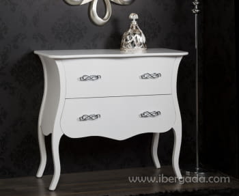 Cómoda 2 Cajones Paris Blanca (92x40x80)