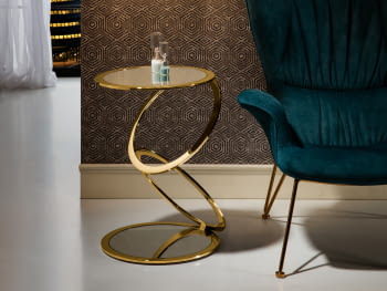 Mesa Auxiliar Aros Oro (45x45x65)