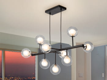 Lampara Altais 9L Negro/Cromo