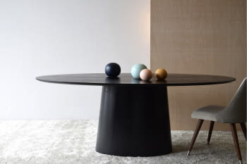 Mesa de Comedor Oval Negra (200x110)
