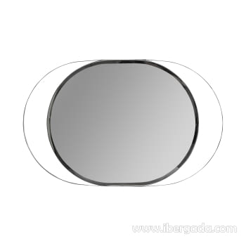 Espejo Oval White Fussion Cromo (110x70)