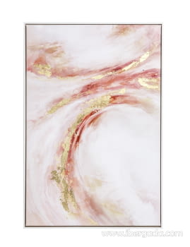 Cuadro Abstracto Rosa/Oro I (90x60)