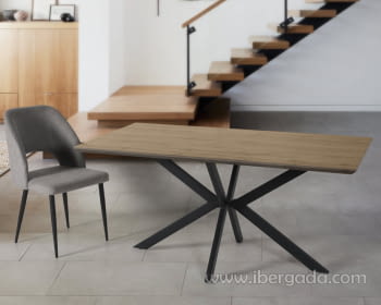 Mesa de Comedor Nicolás Madera/Hierro (160x90)
