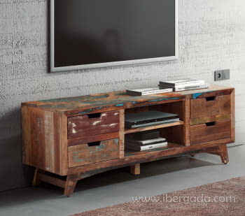 Mueble TV Malmo Madera 4 Cajones 2 Huecos (150x45x55)