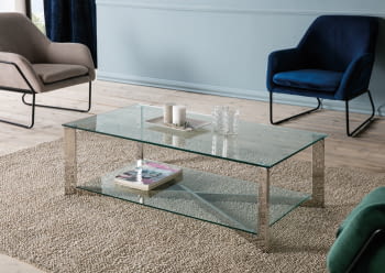 Mesa de Centro Steels Acero/Cristal (120x60)