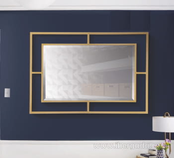 Espejo Geometric Oro (100x71)