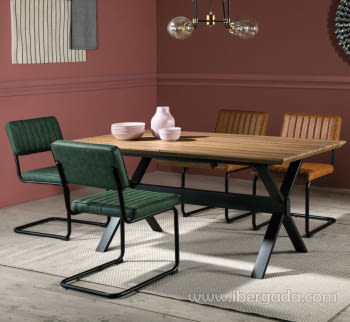 Mesa de Comedor Hierro/Madera Extensible (160x90)