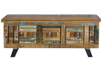 Baúl Madera Reciclada/Hierro (116x40x47)