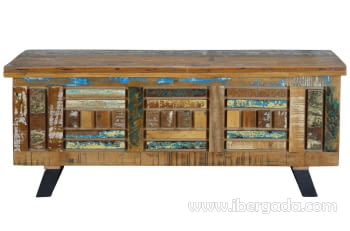 Baúl Madera Reciclada/Hierro (116x40x47)