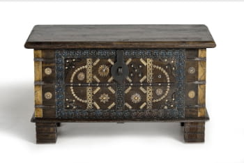 Baúl Madera Mango/Bronce (80x40x46)