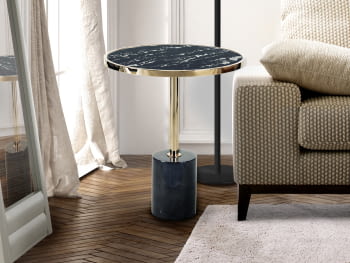 Mesa Auxiliar Dekala Negro/Oro (46x46x54)