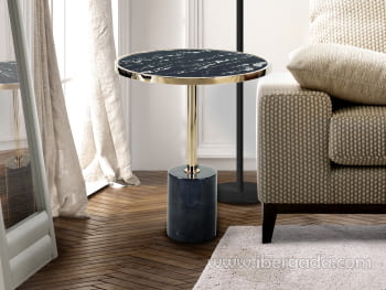 Mesa Auxiliar Dekala Negro/Oro (46x46x54)