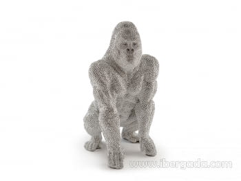 Figura Gorila Grande Plata - 3