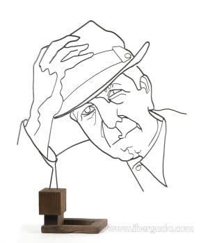 Escultura Leonard Cohen (53x13x70)