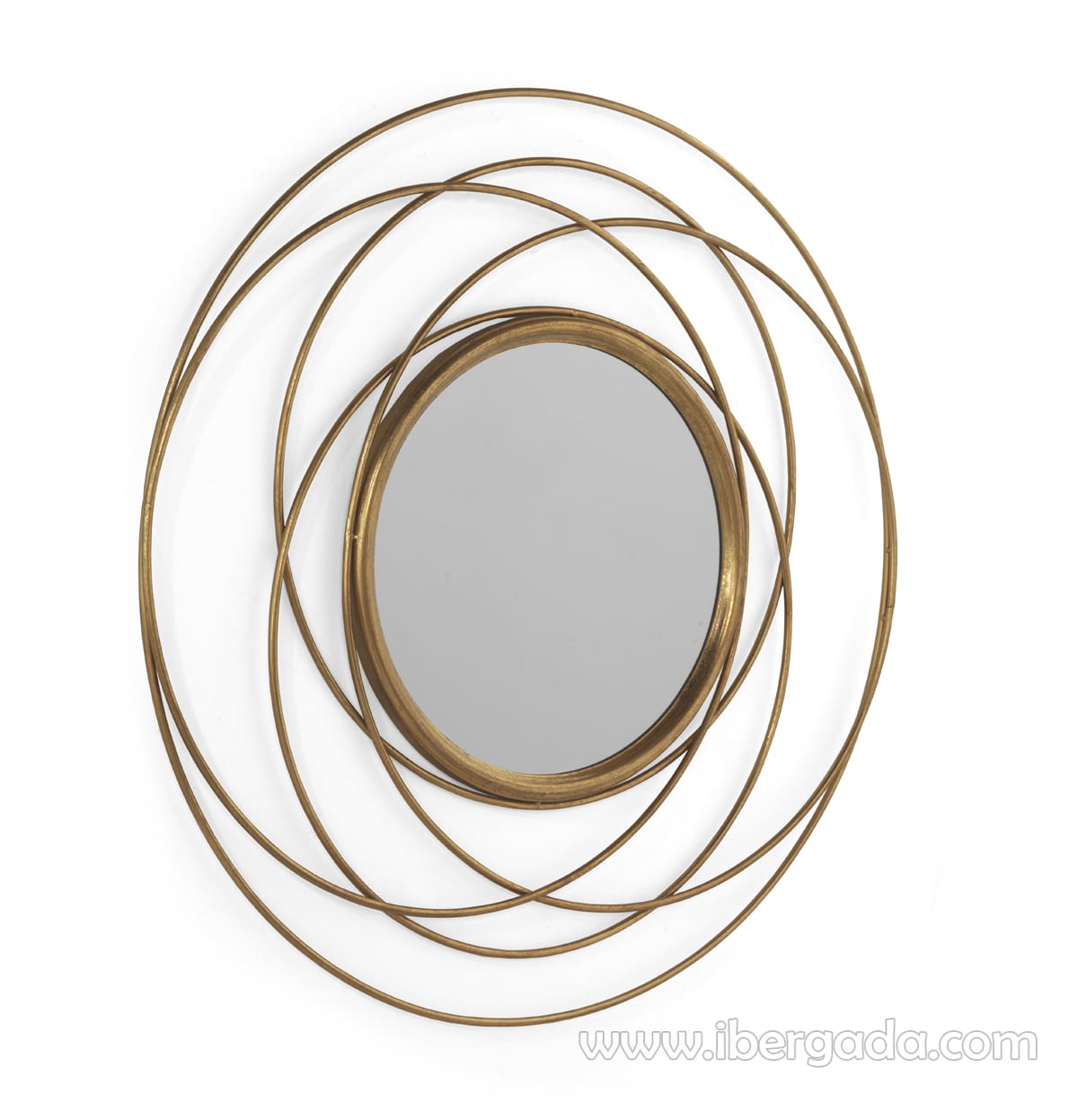 Espejo Metal Redondo Oro Envejecido (90x90)-1