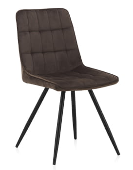 Silla Terciopelo Marrón/Negro
