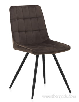 Silla Terciopelo Marrón/Negro