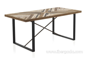 Mesa de Comedor Rectangular Hierro/Madera (180x90)