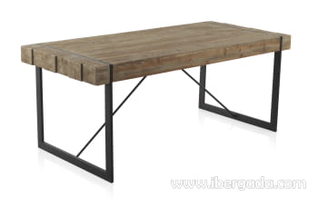 Mesa de Comedor Rectangular Madera/Hierro (200x90)