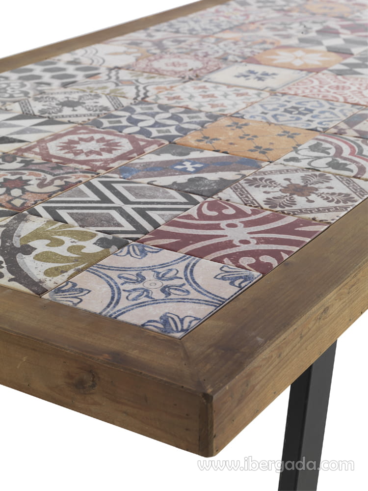 Mesa de Comedor Rectangular Cerámica/Hierro (195x90)-4