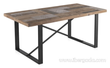 Mesa de Comedor Rectangular Madera/Hierro (180x90)