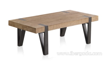Mesa de Centro Rectangular Madera/Metal (121x60)