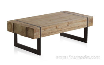 Mesa de Centro Rectangular Madera/Metal (120x60)