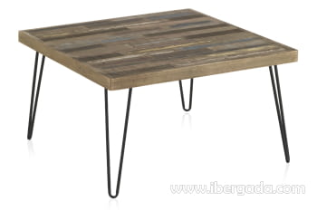 Mesa de Centro Cuadrada Madera/Metal (71x71)