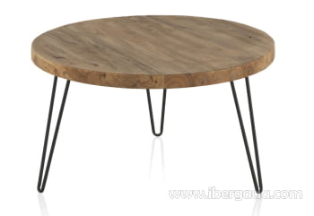 Mesa de Centro Redonda Madera/Metal (71x71)